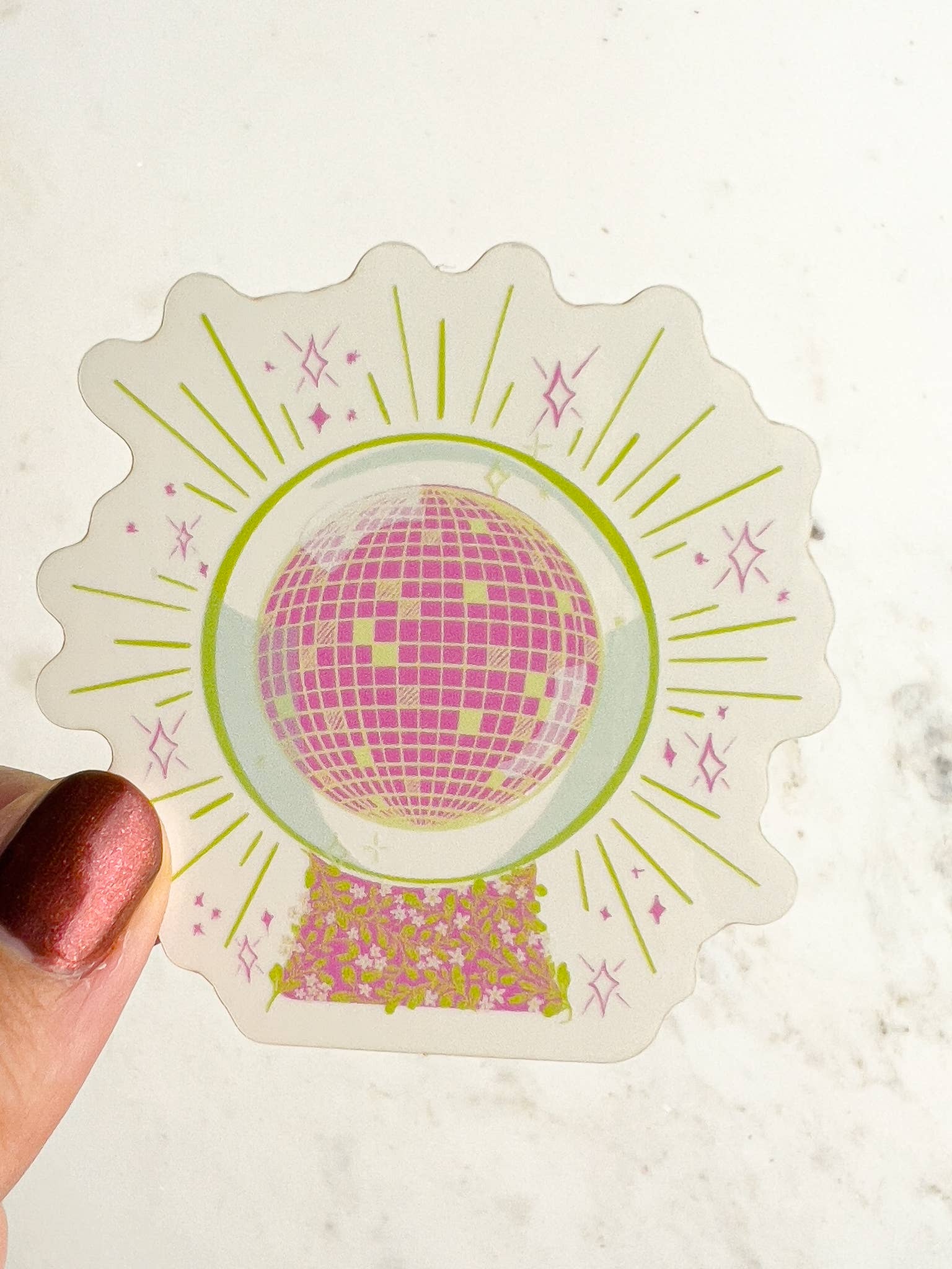 Disco Vision Crystal Ball Transparent Sticker - Time's Reel