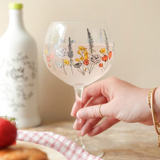 Wildflower Balloon Gin Goblet Glass - Time's Reel