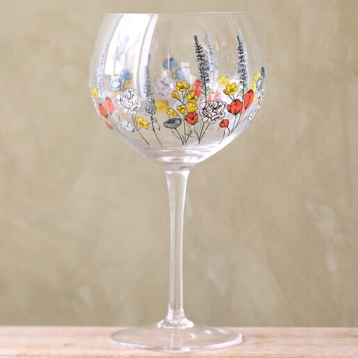 Wildflower Balloon Gin Goblet Glass - Time's Reel