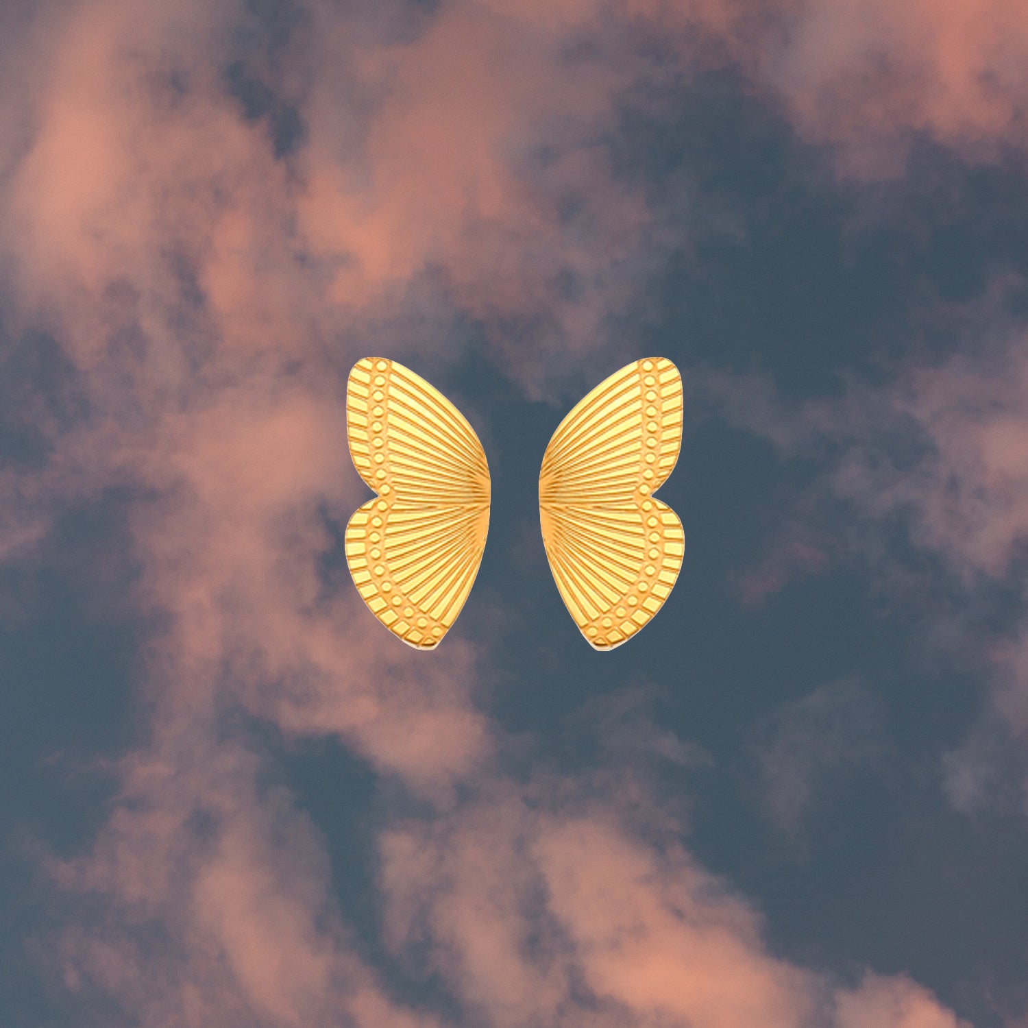 Butterfly Wings Stud Earrings - Time's Reel