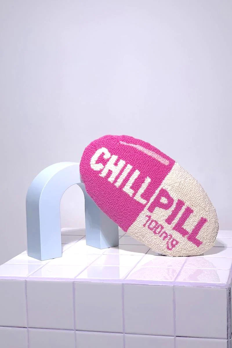 Chill Pill Hook Pillow Hot Pink - Time's Reel