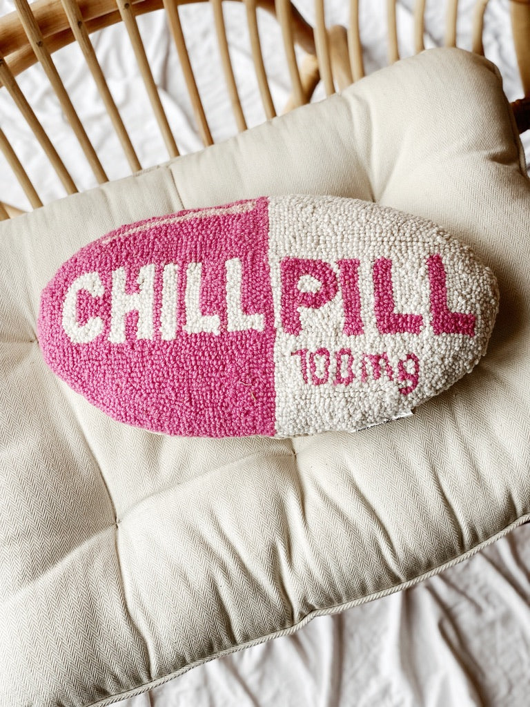 Chill Pill Hook Pillow Hot Pink - Time's Reel
