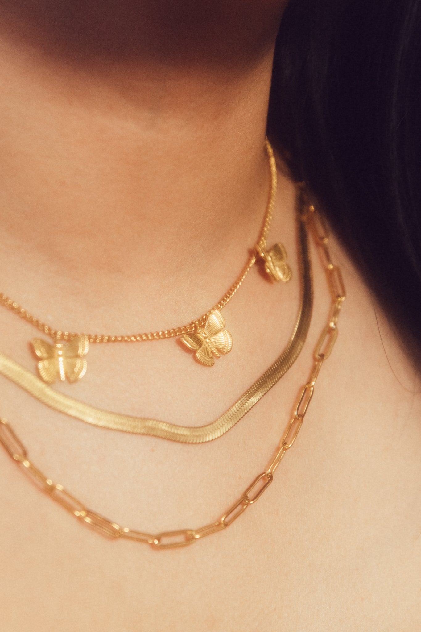 Gold Filled Herringbone Chain - Time's Reel