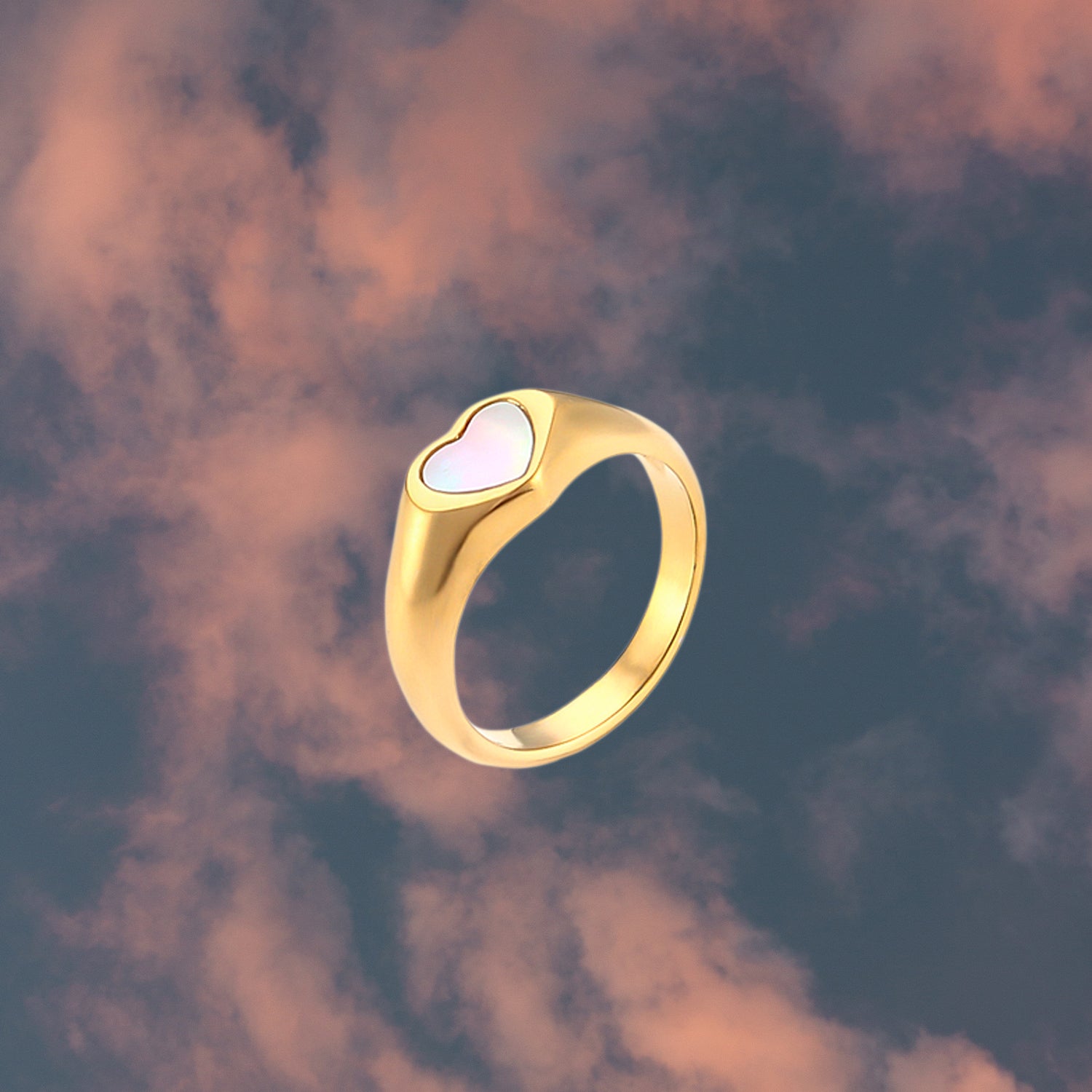 Mother of Pearl Heart Ring - Time's Reel