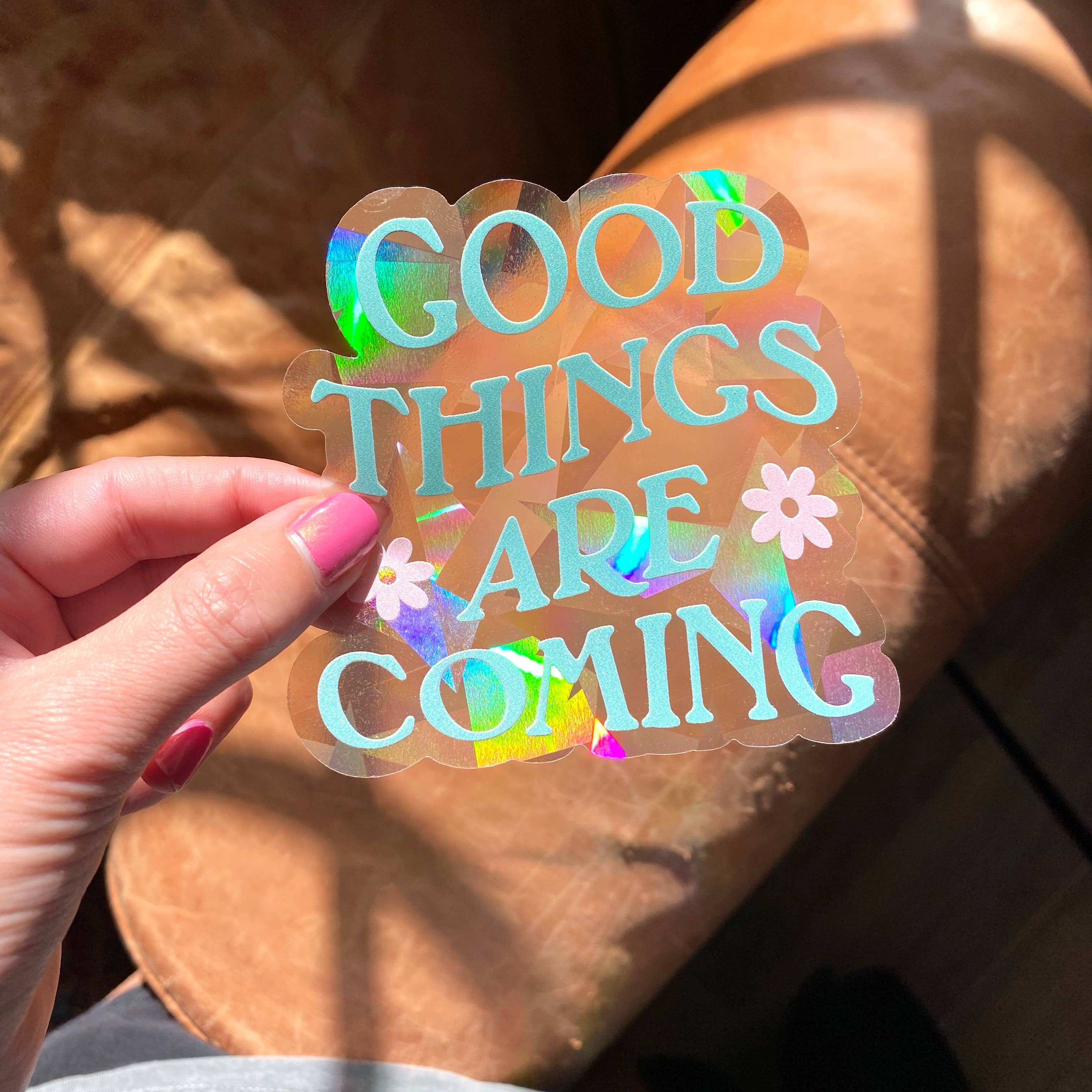Good Things Are Coming Rainbow Suncatcher Decal - Time's Reel