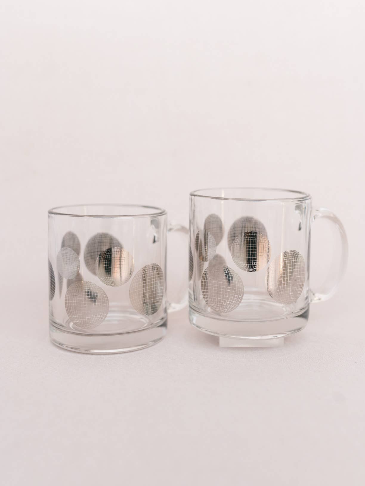 Disco Ball Silver Clear Glass Mug - Time's Reel
